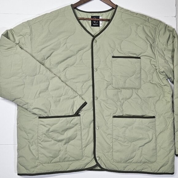 Original Use Men's Quilted Mid Weight Jacket Olive Green Size XXL Snap Button Up - Picture 3 of 11
